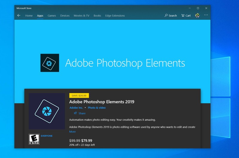 adobe photoshop elements & premiere elements 2018 for windows/mac (1 user) [boxed]